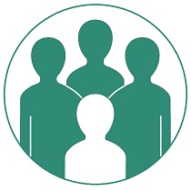 4 silhouettes of people